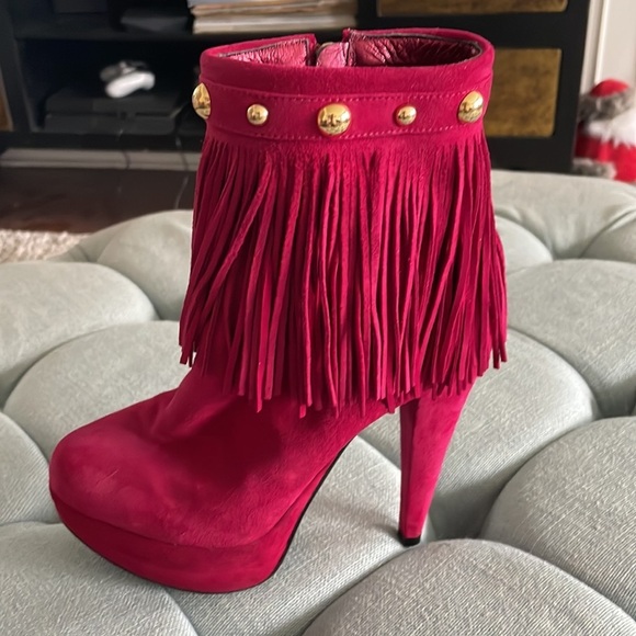 Loriblu Suede Fringe Platform Heeled Ankle Boots - Picture 7 of 16
